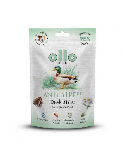 OLLO Air-Dried Anti-Stress Duck strips - dog treat - 80g