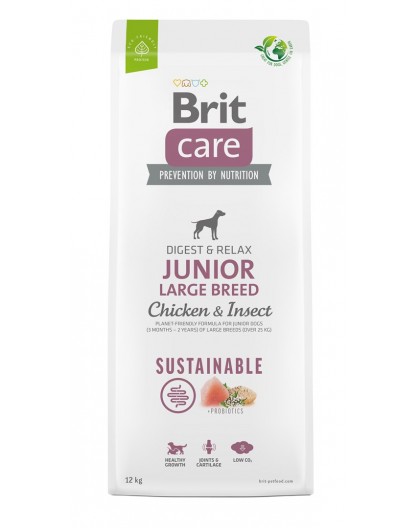 BRIT Care Dog Sustainable Junior Large Breed Chicken & Insect - dry dog food - 12 kg