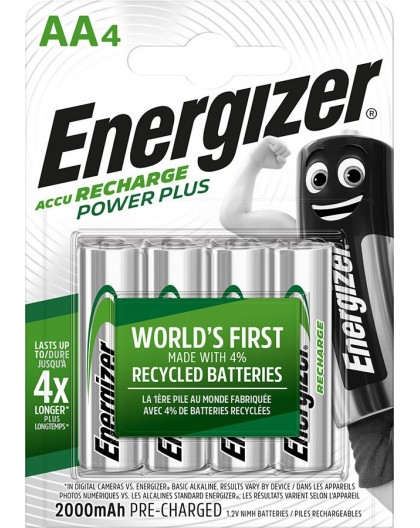 ENERGIZER BATTERY RECHARGEABLE POWER PLUS AA HR6/4 2000mAh