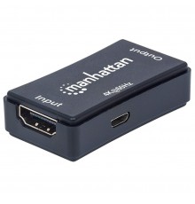 Manhattan HDMI Repeater, 4K@60Hz, Active, Boosts HDMI Signal up to 40m, Black, Three Year Warranty