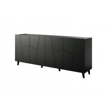 ETNA chest of drawers 200x42x82 black matt