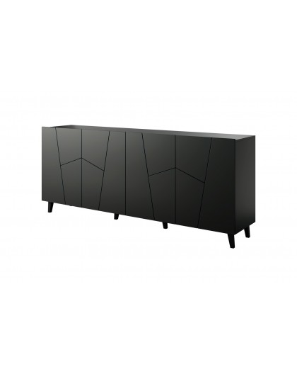 ETNA chest of drawers 200x42x82 black matt