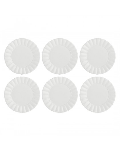 Set of 6 Ducale Salad Plates - White, 20 cm