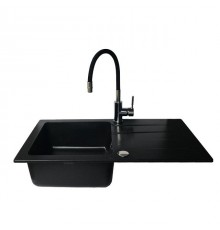 BALI sink (62x44) 1B1D black + Lungo mixer tap