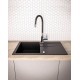 BALI sink (62x44) 1B1D black + Lungo mixer tap