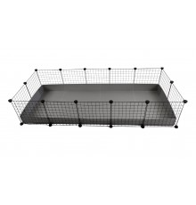 C&C modular cage 5x2 pig rabbit hedgehog silver 180 x 75 x 37 cm