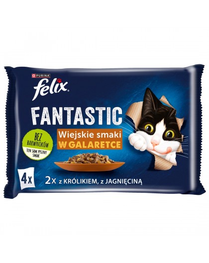 Felix Fantastic rabbit, lamb - wet food for cats 340 g (4x 85 g)