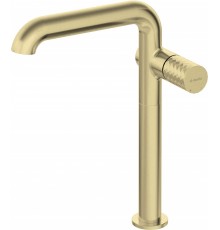 High basin faucet with rectangular spout