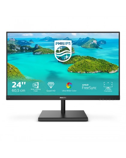 Philips E Line 245E1S/00 LED display 60.5 cm (23.8") 2560 x 1440 pixels 2K Ultra HD LCD Black
