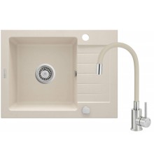 Granit sink with tap, 1-bowl with drainer