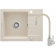 Granit sink with tap, 1-bowl with drainer