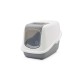SAVIC Nestor White-Grey - Covered Cat Litter Box - 56x39x38.5 cm - 1 pc