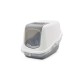 SAVIC Nestor White-Grey - Covered Cat Litter Box - 56x39x38.5 cm - 1 pc