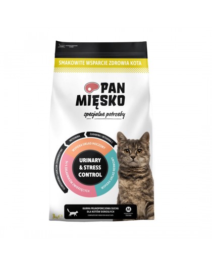 PAN MIĘSKO Urinary & Stress Control Turkey - dry cat food - 3kg