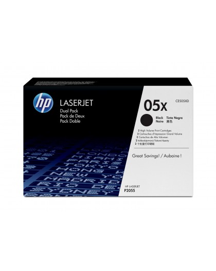 HP 05X 2-pack High Yield Black Original LaserJet Toner Cartridges