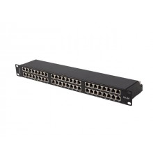 PATCH PANEL 48 PORT 1U 19" CAT6A FTP SHIELDED BLACK LANBERG