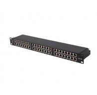 PATCH PANEL 48 PORT 1U 19" CAT6A FTP SHIELDED BLACK LANBERG