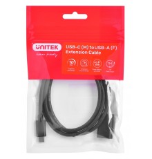 Cable adapter Unitek (C476BK-1M) USB-C (M) - USB-A (F) 10Gbps 60 W