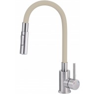 Kitchen faucet with bent spout - 2 types of spray