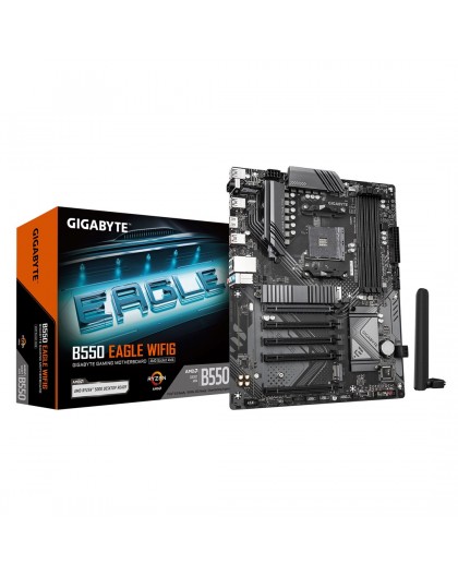 GIGABYTE B550 EAGLE WIFI6 Motherboard - AMD Ryzen 5000 G-Series CPUs, 10+3+1 Phases VRM, up to 3200MHz DDR4, 1xPCIe 4.0 + 1xPCIe