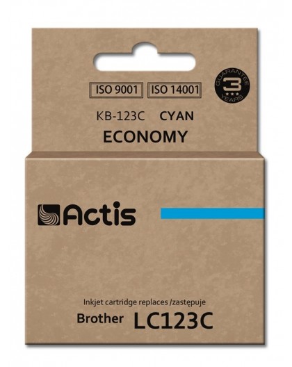 Actis KB-123C Ink (replacement for Brother LC123C/LC121C Standard 10 ml cyan)