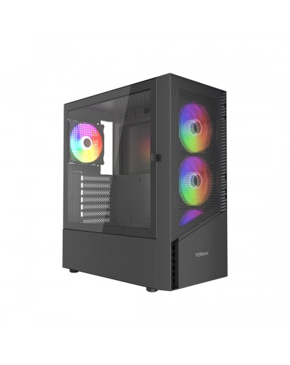 Gembird CCC-FC-4300 Gaming ATX Computer Case Fornax 4300, ARBG backlight, black