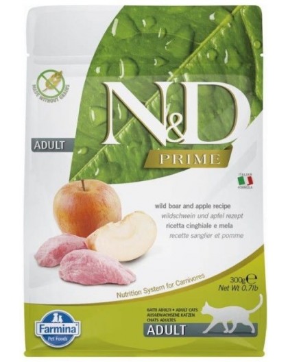 FARMINA N&D Prime Cat Boar and Apple Adult - dry cat food - 300 g