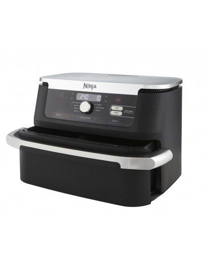 Ninja AF500EU fryer Double 10.4 L Stand-alone 2470 W Hot air fryer Black, Stainless steel