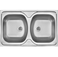 2-bowl steel sink - overlay