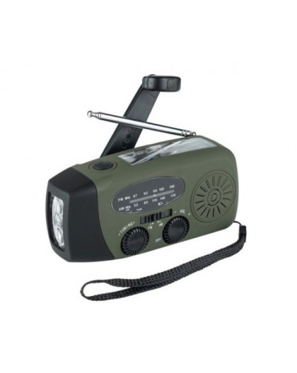 Fosco Emergency Emergency radio with light and power bank Green, Black