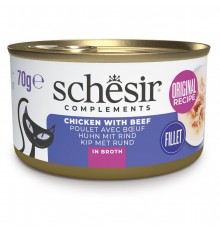 SCHESIR Chicken with beef in broth - wet cat food - 70g