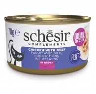 SCHESIR Chicken with beef in broth - wet cat food - 70g