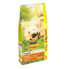 PURINA Friskies Balance Chicken with vegetables - dry dog food - 10 + 5kg