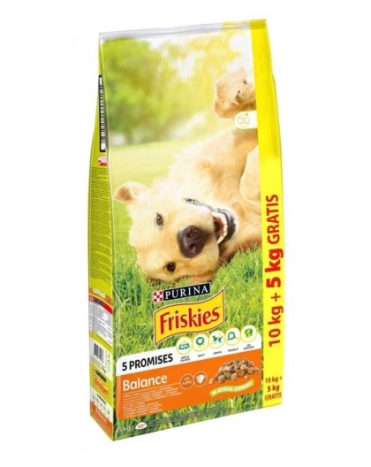 PURINA Friskies Balance Chicken with vegetables - dry dog food - 10 + 5kg