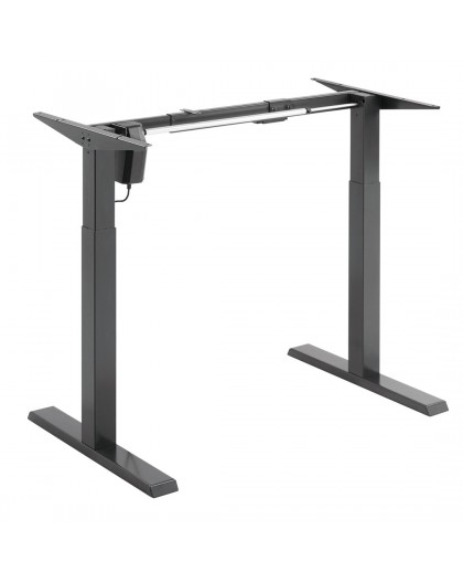 Ergo Office Height-Adjustable Electric Desk, Grey, Max Height 123cm, 80 kg - without Tabletop, for Standing Seated Work, ER-433