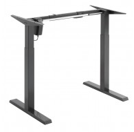 Ergo Office Height-Adjustable Electric Desk, Grey, Max Height 123cm, 80 kg - without Tabletop, for Standing Seated Work, ER-433