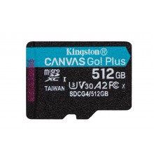 Kingston Technology 512GB microSDXC Canvas Go Plus Gen4 200R A2 U3 Single Pack w/o ADP
