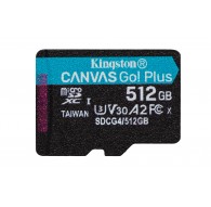 Kingston Technology 512GB microSDXC Canvas Go Plus Gen4 200R A2 U3 Single Pack w/o ADP