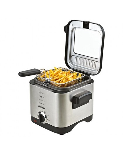 Mesko Home MS 4910 fryer Single 1.5 L Stand-alone 900 W Deep fryer Black, Satin steel