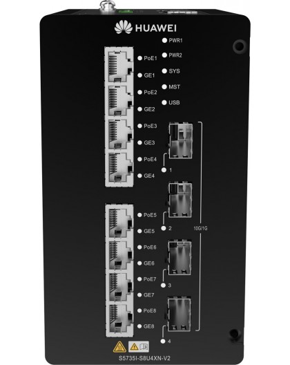 Huawei CloudEngine S5735I-S8U4XN-V2 Managed Gigabit Ethernet (10/100/1000) Power over Ethernet (PoE) Black