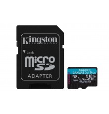 Kingston Technology 512GB microSDXC Canvas Go Plus Gen4 200MB/s A2 U3 V30 Card + Adapter