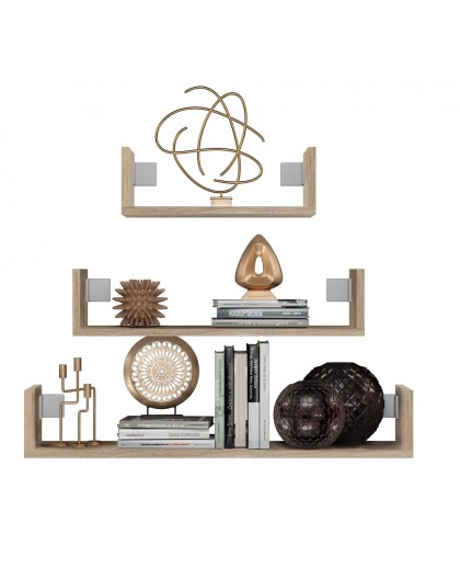 Topeshop MOBI 3P SONOMA shelve Floating shelf Wall mounted Particle board Oak