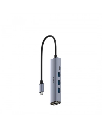 Cudy UH605 interface hub USB 3.2 Gen 1 (3.1 Gen 1) Type-C 5000 Mbit/s Grey, Silver