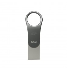 Silicon Power Mobile C80 USB flash drive 64 GB USB Type-A / USB Type-C 3.0 (3.1 Gen 1) Titanium