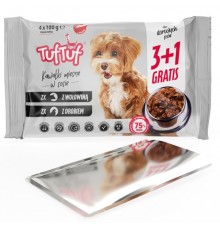 TUF TUF 2x with poultry, 2x with beef - wet dog food - 4x100g