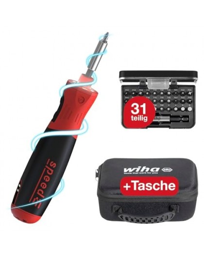 Speede® PocketDrive electric screwdriver with bit cassette and bag