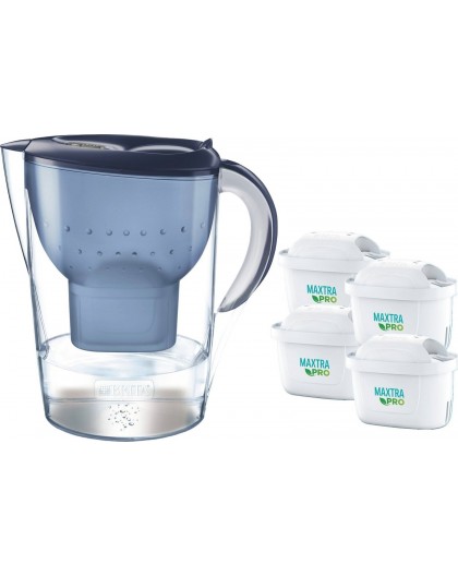 Brita Marella XL jug + 4 Maxtra cartridges blue