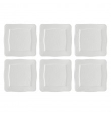Set of 6 Square Plates Florentina - White, 26.5 cm