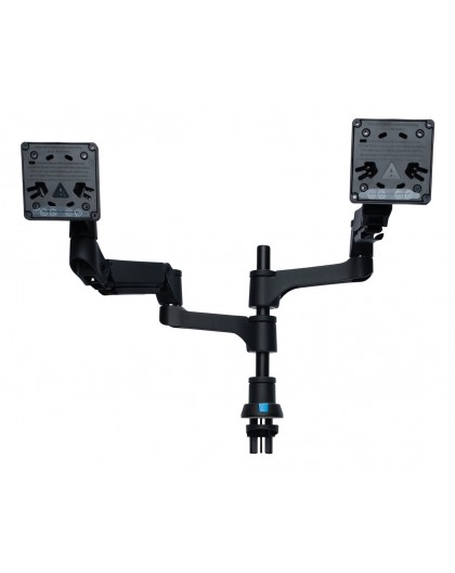 R-Go Tools Monitor arm R-Go Caparo Dual, for two monitors, adjustable with gas spring, 3-9 kg load capacity, 100% circular, blac
