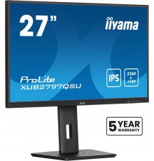 iiyama ProLite 27” QHD IPS technology panel with USB hub and 100Hz refresh rate and 150mm height adjustable stand